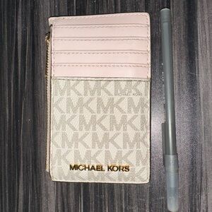 Michael Kors Blush and Cream Card Holder